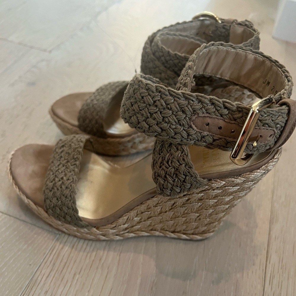 Stuart Weitzman Woven Wedge Sandals